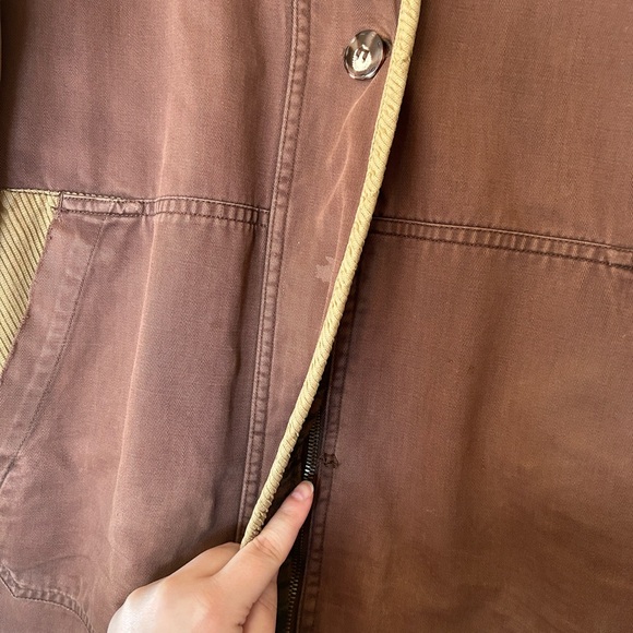 Vintage Women’s Flannel Lined Chore Work Barn Coat Jacket Corduroy Collar L - Picture 8 of 10